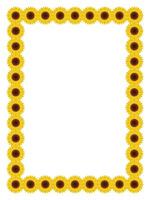 Flat Illustration of Sunflower Border Frame Template Vector Design.