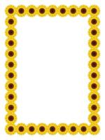 Flat Illustration of Sunflower Border Frame Template Vector Design.