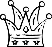 Crown hand drawn vector illustration