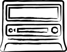 Car stereo hand drawn vector illustration