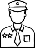 Policeman hand drawn vector illustration