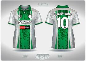 EPS jersey sports shirt vector.green and white crystal pattern design, illustration, textile background for sports poloshirt, football jersey poloshirt vector