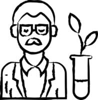 Man Biologist hand drawn vector illustration