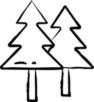 Pine tree hand drawn vector illustration