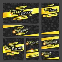 Black Friday Abstract Yellow Banner Collection vector