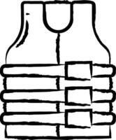 Life Jacket hand drawn vector illustration