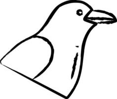 cuervo pájaro mano dibujado vector ilustración