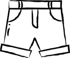 Jeans shorts hand drawn vector illustration