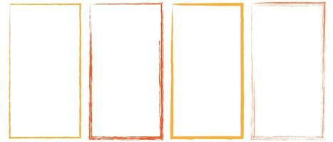 Grunge square and rectangle frames. Ink empty black boxes set. Rectangle borders collections. Rubber square stamp imprint. Vector illustration isolated on white background.