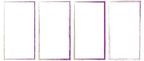 Grunge square and rectangle frames. Ink empty black boxes set. Rectangle borders collections. Rubber square stamp imprint. Vector illustration isolated on white background.