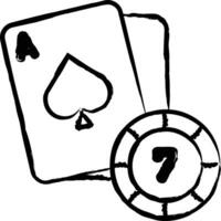 Card game hand drawn vector illustration