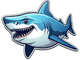 Sticker of a shark for t shirt design vector illustration with isolated background AI Generative photo