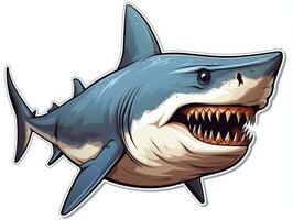 Sticker of a shark for t shirt design vector illustration with isolated background AI Generative photo