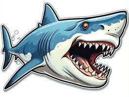 Sticker of a shark for t shirt design vector illustration with isolated background AI Generative photo