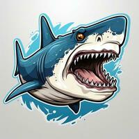 Sticker of a shark for t shirt design vector illustration with isolated background AI Generative photo