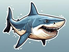 Sticker of a shark for t shirt design vector illustration with isolated background AI Generative photo