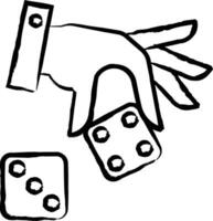 Dice throw hand drawn vector illustration