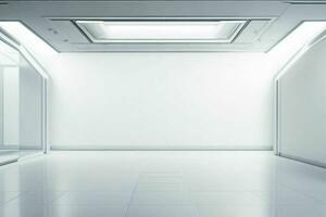 Futuristic empty space Sci Fi Hall room or studio background. AI Generative Pro Photo