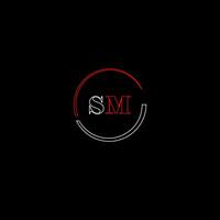 sm creativo moderno letras logo diseño modelo vector