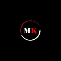 mk creativo moderno letras logo diseño modelo vector