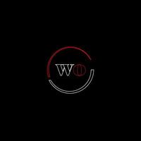 wo creativo moderno letras logo diseño modelo vector