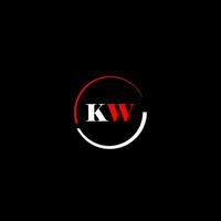 kw creativo moderno letras logo diseño modelo vector