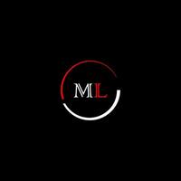 ml creativo moderno letras logo diseño modelo vector