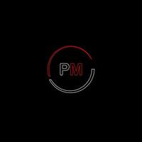 pm creativo moderno letras logo diseño modelo vector