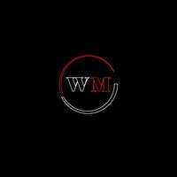 wm creativo moderno letras logo diseño modelo vector