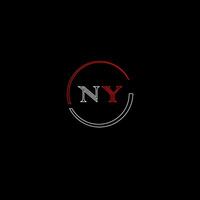 NY creative modern letters logo design template vector