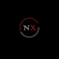 NX creative modern letters logo design template vector