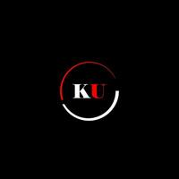 KU creative modern letters logo design template vector