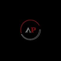 AP creative modern letters logo design template vector