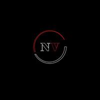 NV creative modern letters logo design template vector