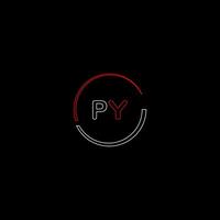 PY creative modern letters logo design template vector