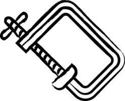 C clamp hand drawn vector illustration