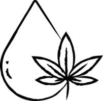 Cbd oil hand drawn vector illustration