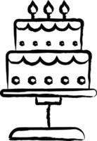 Cake hand drawn vector illustration