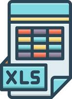 color icon for excel vector