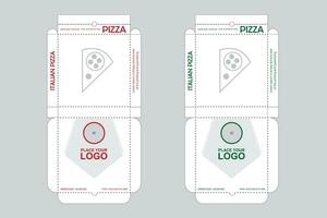 Pizza caja diseño. Pizza embalaje diseño. Listo para impresión. vector