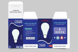 Led Bulb Box Design Set Ready Print. vector