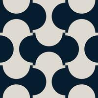 Vector illustration of abstract flat seamless contemporary modern mid-century monochrome geometric semi-circle pattern. For wallpaper design, pattern, background, web, print, card