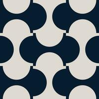 Vector illustration of abstract flat seamless contemporary modern mid-century monochrome geometric semi-circle pattern. For wallpaper design, pattern, background, web, print, card