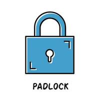 Padlock icon illustration. Stock vector. vector