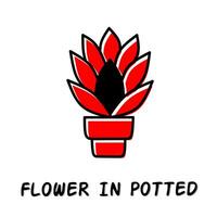 Flower in potted icon vector illustration. Stock vector.