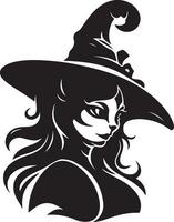 Halloween Black Vector art, Spider, witch , hat, ghost