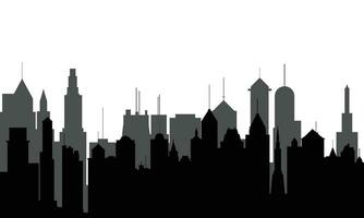 City silhouette with skyscraper. Skyscraper silhouette in black color. Vector illustraiton.