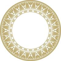 Vector golden round Egyptian ornament. Endless Circle, Ring of Ancient Egypt. Geometric African frame