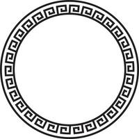 Vector round monochrome classic frame. Greek meander. Patterns of Greece and ancient Rome. Circle european border