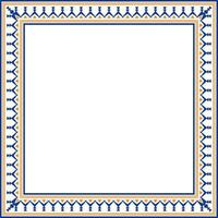 Vector colored square Yakut ornament. Infinite rectangle, border, frame of the northern peoples of the Far East